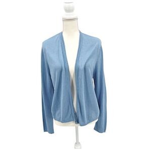 New J.Jill Sweater Cardigan Linen Blue Size L